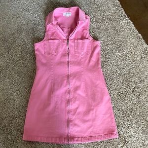Day + Moon Pink Denim Western Mini Dress - Large
